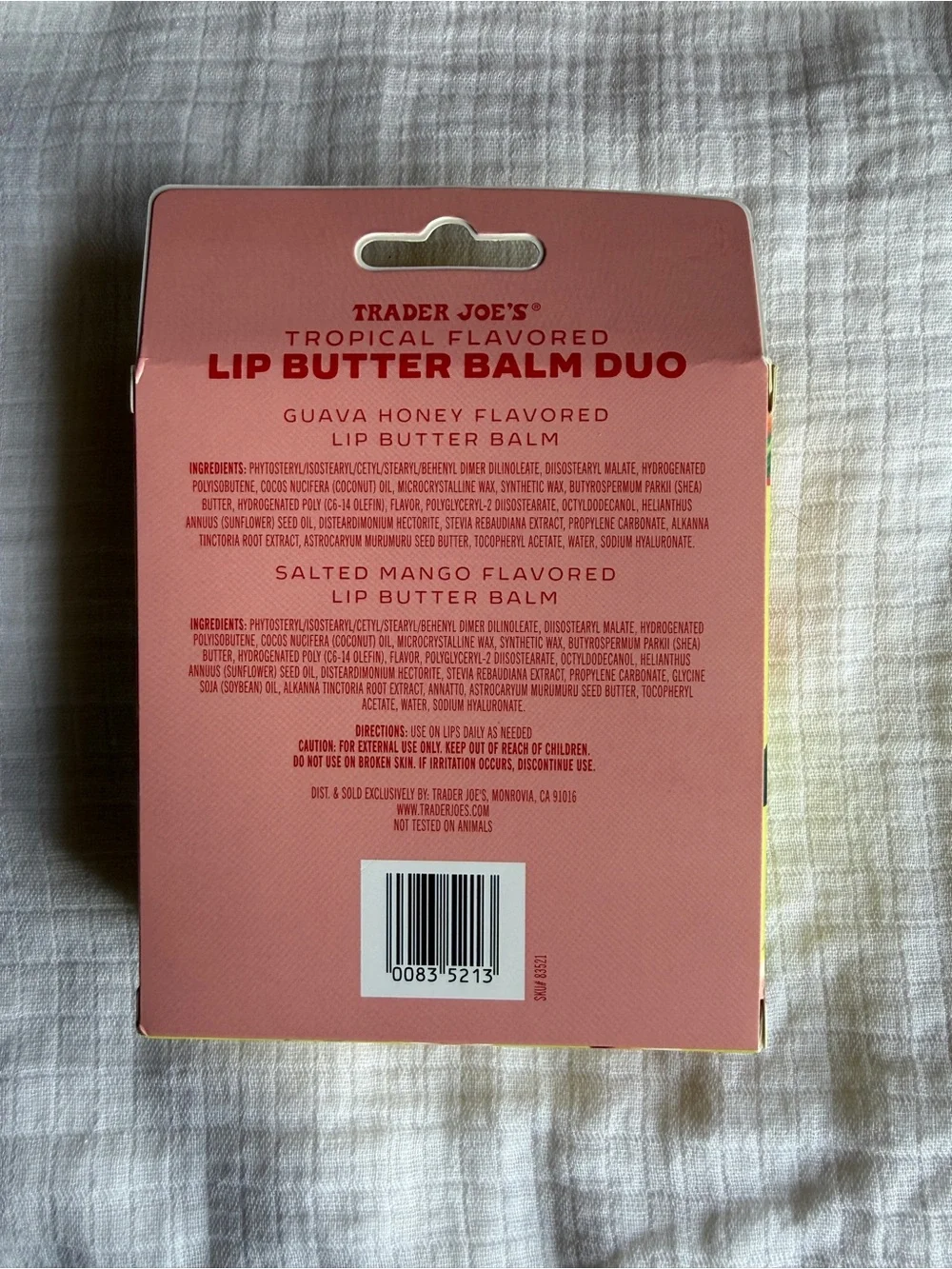 Tropical Lip Butter Balm Duo — Guava Honey & Salted Mango (Pink, Orange)